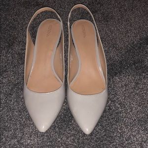 Gray Merona Kitten Heel Sling Backs